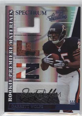 2007 Playoff Absolute Memorabilia - [Base] - Spectrum Platinum Die-Cut NFL Prime Signatures #280 - Rookie Premiere Materials - Garrett Wolfe /50 [Noted]