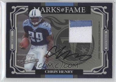 2007 Playoff Absolute Memorabilia - Marks of Fame - Materials Prime Signatures #MOF-29 - Chris Henry /25