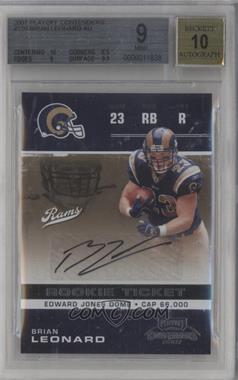 2007 Playoff Contenders - [Base] #120 - Brian Leonard [BGS 9 MINT]