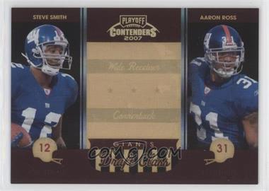 2007 Playoff Contenders - Draft Class - Black #DC-19 - Steve Smith, Aaron Ross /100