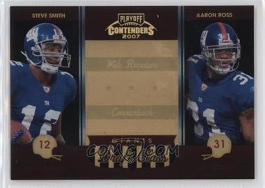 2007 Playoff Contenders - Draft Class - Black #DC-19 - Steve Smith, Aaron Ross /100
