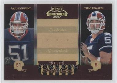 2007 Playoff Contenders - Draft Class - Black #DC-4 - Paul Posluszny, Trent Edwards /100