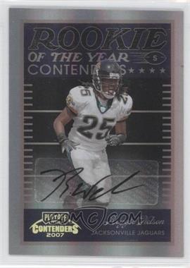 2007 Playoff Contenders - Rookie of the Year Contenders - Black Autographs #ROY-29 - Reggie Nelson /50