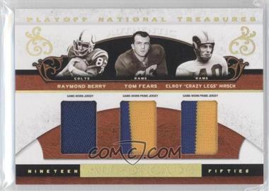 2007 Playoff National Treasures - All Decade Material Trios - Prime #AD-RBTFEH - Raymond Berry, Tom Fears, Elroy "Crazy Legs" Hirsch /25
