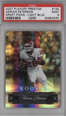 2007 Playoff Prestige - [Base] - Draft Picks Light Blue #155 - Adrian Peterson /999 [PSA 9 MINT]