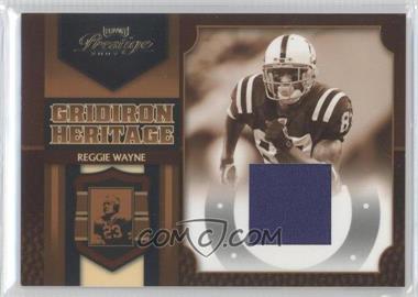 2007 Playoff Prestige - Gridiron Heritage - Materials #GH-45 - Reggie Wayne