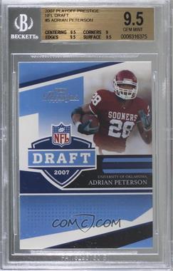 2007 Playoff Prestige - NFL Draft #NFLD-5 - Adrian Peterson [BGS 9.5 GEM MINT]