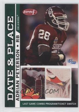 2007 SAGE Aspire - Date & Place - Program & Ticket #DP-18 - Adrian Peterson /20