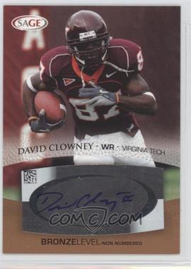 2007 SAGE Autographed Football - Autographs - Bronze #A12 - David Clowney