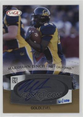 2007 SAGE Autographed Football - Autographs - Gold #A33 - Marshawn Lynch /200