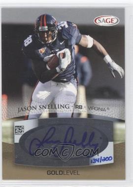 2007 SAGE Autographed Football - Autographs - Gold #A51 - Jason Snelling /200