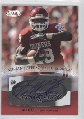 2007 SAGE Autographed Football - Autographs - Red #A41 - Adrian Peterson