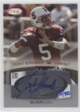 2007 SAGE Autographed Football - Autographs - Silver #A15 - Trent Edwards /400