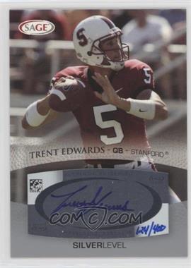 2007 SAGE Autographed Football - Autographs - Silver #A15 - Trent Edwards /400