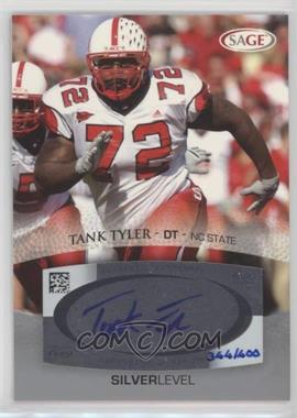 2007 SAGE Autographed Football - Autographs - Silver #A56 - Tank Tyler /400