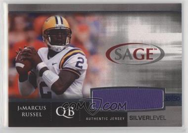 2007 SAGE Autographed Football - Jerseys - Silver #J14 - JaMarcus Russell /50