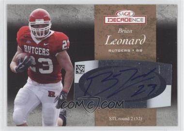 2007 SAGE Decadence - Autographs - Bronze #A32 - Brian Leonard