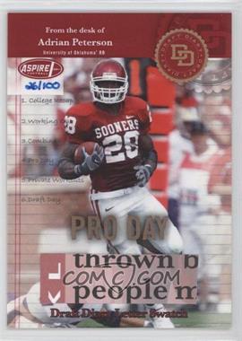 2007 SAGE Hit - Draft Diary - Letter Swatch #AP-4 - Adrian Peterson /100