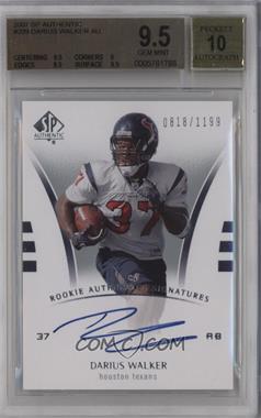 2007 SP Authentic - [Base] #209 - Rookie Authentics Signatures - Darius Walker /1199 [BGS 9.5 GEM MINT]