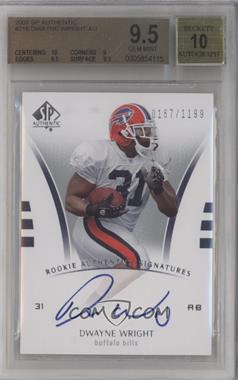 2007 SP Authentic - [Base] #216 - Rookie Authentics Signatures - Dwayne Wright /1199 [BGS 9.5 GEM MINT]