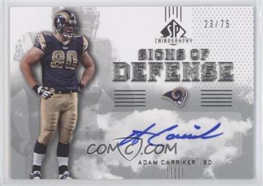 2007 SP Chirography - Signs of Defense - Silver #SOD-AC - Adam Carriker /75