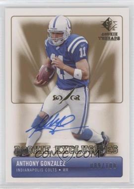 2007 SP Rookie Threads - Rookie Exclusives Autographs #RE-AG - Anthony Gonzalez /100