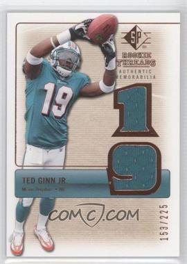 2007 SP Rookie Threads - Rookie Threads - Bronze #RT-TG2 - Ted Ginn Jr. /225