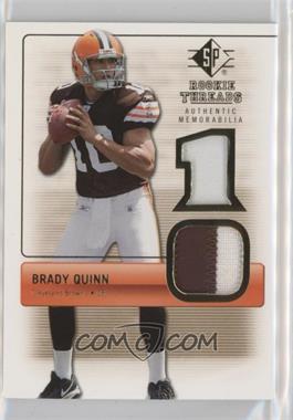 2007 SP Rookie Threads - Rookie Threads - Gold Patch #RT-BQ - Brady Quinn