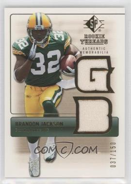 2007 SP Rookie Threads - Rookie Threads - Gold #RT-BJ - Brandon Jackson /150