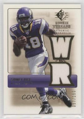 2007 SP Rookie Threads - Rookie Threads - Gold #RT-SR - Sidney Rice /150