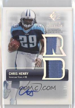 2007 SP Rookie Threads - Rookie Threads - Holofoil Autographs #RT-CH - Chris Henry /10