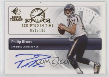 2007 SP Rookie Threads - Scripted in Time #SIT-PR - Philip Rivers /100