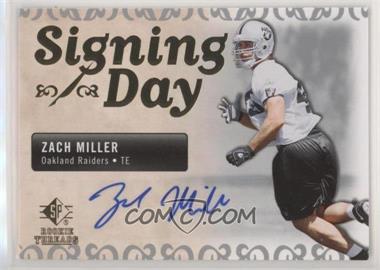 2007 SP Rookie Threads - Signing Day #SDA-ZM - Zach Miller