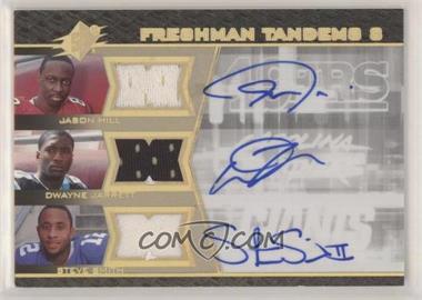 2007 SPx - Freshman Tandems 3 Jerseys - Autographs #FT3-HJS - Jason Hill, Dwayne Jarrett, Steve Smith /10