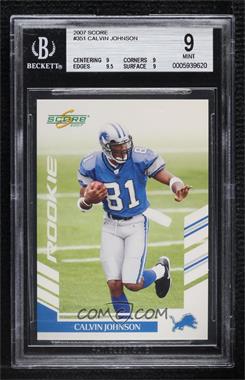 2007 Score - [Base] #351 - Calvin Johnson [BGS 9 MINT]