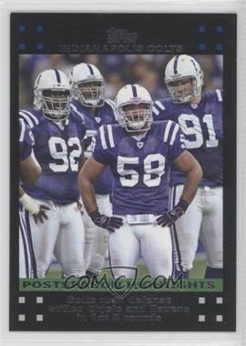 2007 Topps - [Base] #438 - Postseason Highlights - Colts Rush Defense Stifles Chiefs and Ravens in 1st 2 Rounds