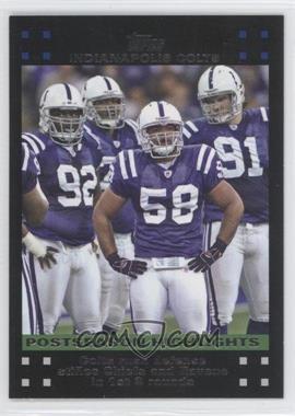 2007 Topps - [Base] #438 - Postseason Highlights - Colts Rush Defense Stifles Chiefs and Ravens in 1st 2 Rounds