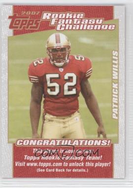 2007 Topps - Rookie Fantasy Challenge #12 - Patrick Willis