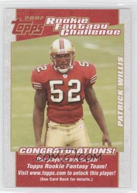 2007 Topps - Rookie Fantasy Challenge #12 - Patrick Willis