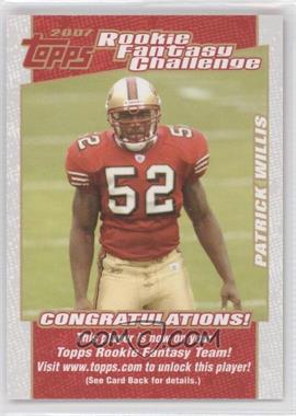 2007 Topps - Rookie Fantasy Challenge #12 - Patrick Willis