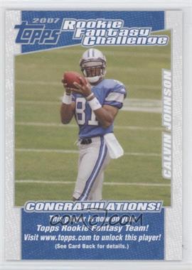 2007 Topps - Rookie Fantasy Challenge #5 - Calvin Johnson