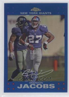 2007 Topps Chrome - [Base] - Blue Refractor #TC125 - Brandon Jacobs