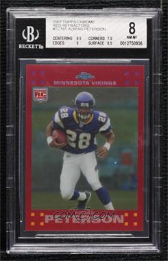2007 Topps Chrome - [Base] - Red Refractor #TC181 - Adrian Peterson /139 [BGS 8 NM‑MT]