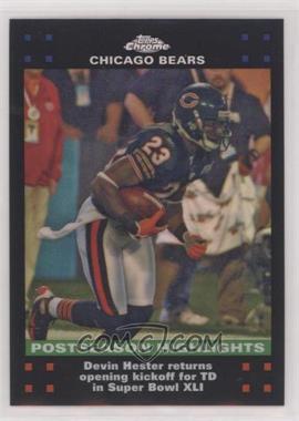 2007 Topps Chrome - [Base] - Refractor #TC110 - Postseason Highlights - Devin Hester