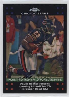 2007 Topps Chrome - [Base] - Refractor #TC110 - Postseason Highlights - Devin Hester