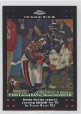 2007 Topps Chrome - [Base] - Refractor #TC110 - Postseason Highlights - Devin Hester