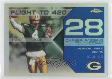 2007 Topps Chrome - Multi-Year Issue Brett Favre Flight to 420 - Blue Refractor #BFC-BF28 - Brett Favre /50