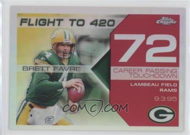 2007 Topps Chrome - Multi-Year Issue Brett Favre Flight to 420 - Red Refractor #BFC-BF72 - Brett Favre /10