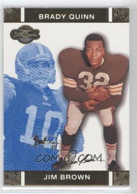 2007 Topps Co-Signers - [Base] - Blue Changing Faces Gold #45.2 - Jim Brown, Brady Quinn /349