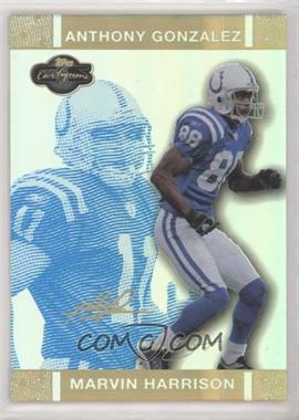 2007 Topps Co-Signers - [Base] - Blue Changing Faces Hyper Gold #28.1 - Marvin Harrison, Anthony Gonzalez /25